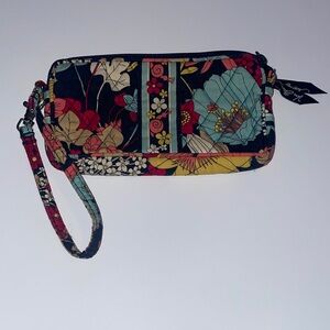 Vera Bradley Floral Pattern Wristlet - Black, Red, Blue